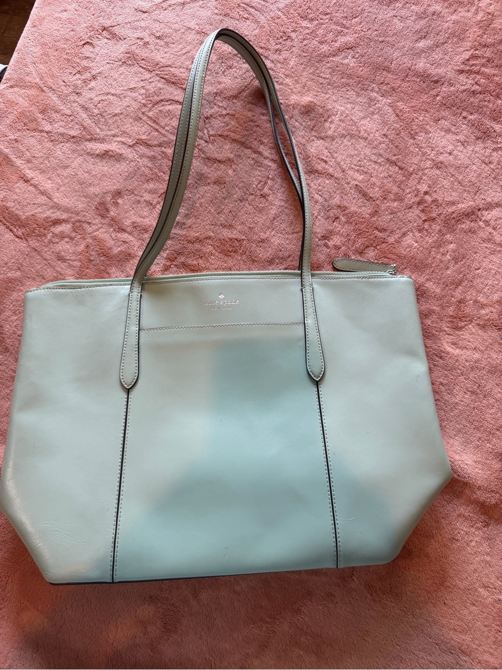 kate spade mint leather tote bag